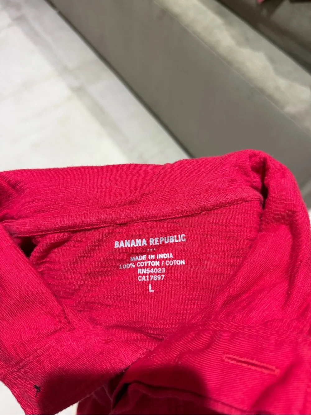 Banana Republic Deep Red Long-Sleeve Polo Shirt